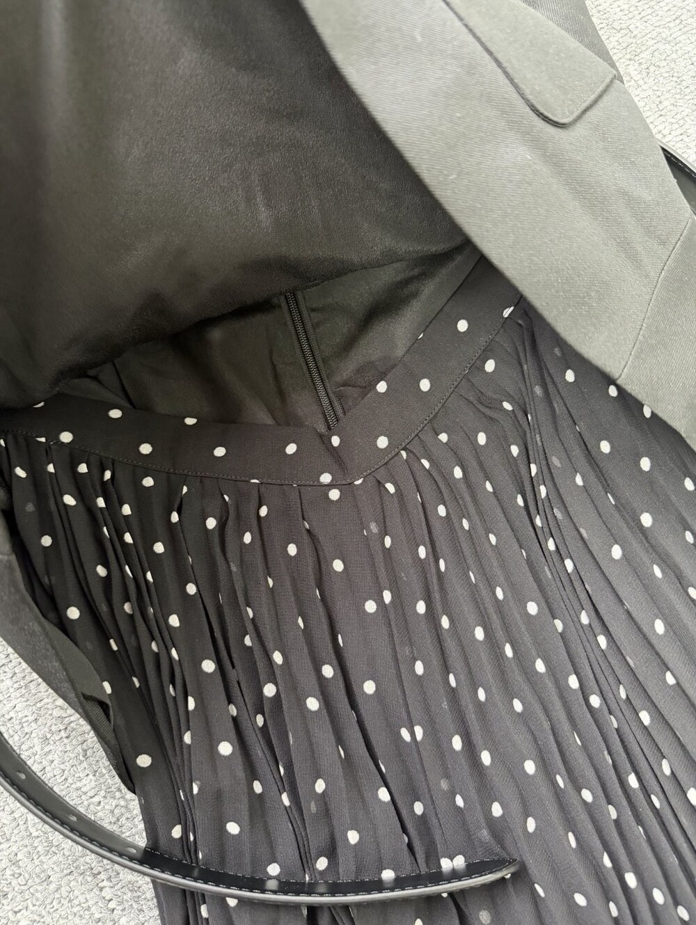 Self Portrait Black Taffeta Polka Dot Midi Dress - Picture 12 of 16